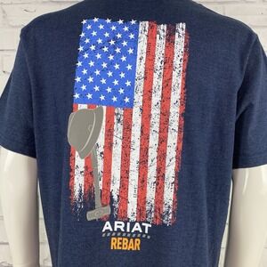 Ariat Shirt Men's‎ Large T-Shirt Short Sleeve Ariat Rebar Work USA Flag NWT
